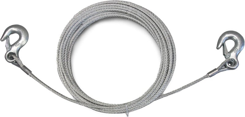JETRA Galvanized Steel Winch Cable, 5/16” x 50ft Wire Rope with Hook, 9,000 lbs Breaking Strength, Heavy Duty Towing Cable, for Rollback, Crane, Wrecker, Tow Truck, UTV - Image 1